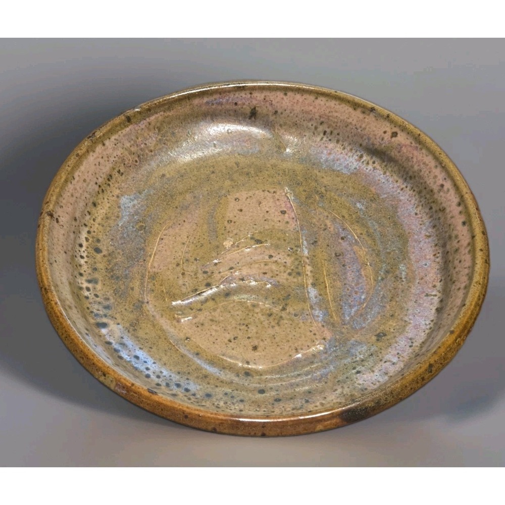 Vintage 1966 Signed Studio Art Pottery Sculptural Stoneware Bowl MSM Abstract
